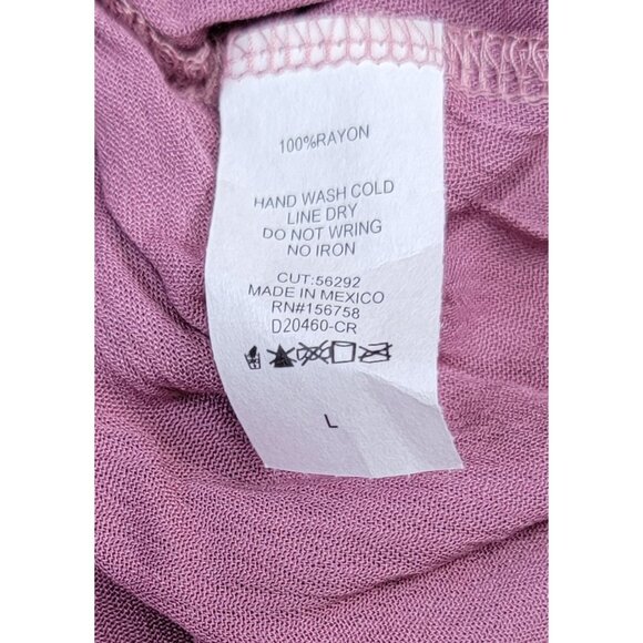 Honeyme Colorblock Tiered Midi Dress Rayon Flowy Womens Size L New - Picture 7 of 8